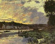 Claude Monet Seine at Bougival in the Evening oil painting